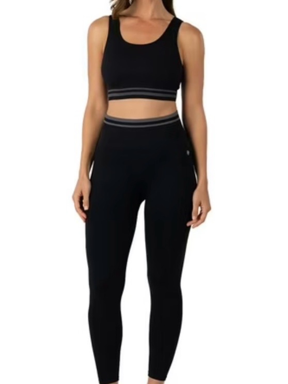 Penn Black Athletic Sports Bra and High-Waist Leggings Set size M